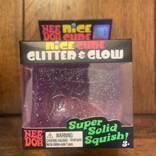 NeeDoh Nice Cube Glitter Glow PINK Squishy Fidget Toy Schylling NEW