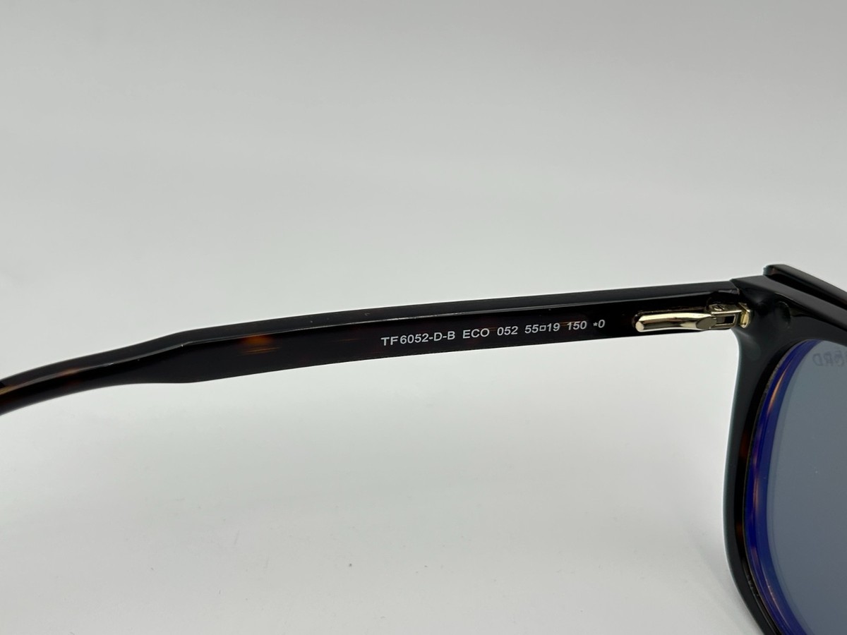 未使用⚫︎TOMFORDトムフォード⚫︎付け替え仕様⚫︎サングラス⚫︎TF 6052 Tom Ford Sunglasses TF6052 D B 052 Tortoise Gray 55 Clip on Blue