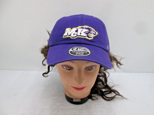 Desert Cactus McKendree University Baseball Hat - Purple Adjustable Cotton Cap With Leather Strap - View #12