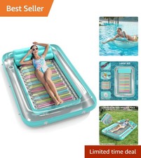 Inflatable Tanning Pool Lounger Float - 4 in 1 Sun Tan Tub Sunbathing Pool Lo...