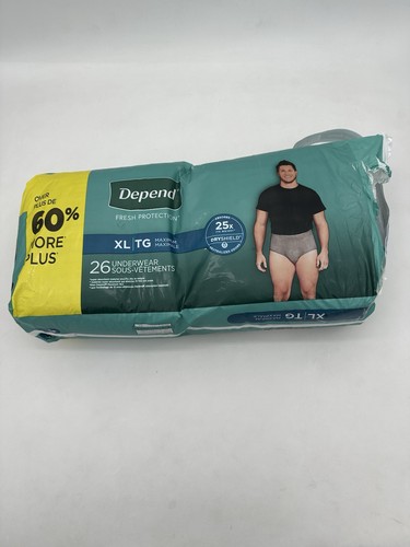 Depend Disposable Underwear Male X-Large 26 Ct | eBay