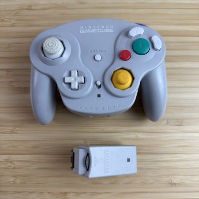 Nintendo Gamecube Platinum Wavebird Controller w/ Receiver OEM (b)