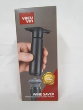 NEW Vacu Vin Wine Saver Pump Black with Vacuum Wine Stopper Keep Your Wine Fresh
