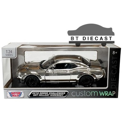 MOTORMAX CUSTOM WRAP 18 DODGE CHALLENGER SRT HELLCAT WIDEBODY 1/24 CHROME 79095