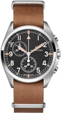 Image of Hamilton Watch Khaki Pilot Pioneer Chrono Black Dial Quartz 100M H76522531