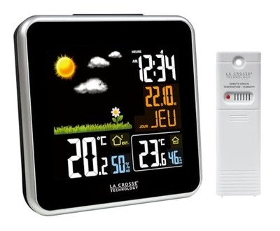 La Crosse Technology WS6821A Wetterstation Farbdisplay mit Funk-Außensensor