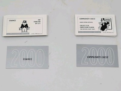 Monopoly 2000 Millennium Edition Replacement Cards Community Chest & Chance