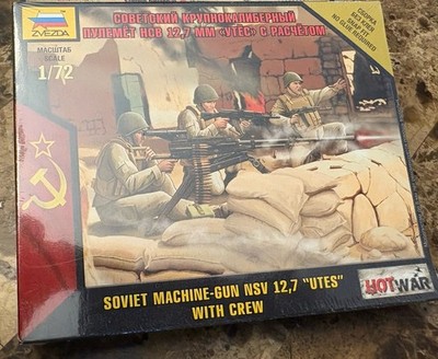 1:72 Zvezda Soviet Machine-Gun NSV 12,7 ''UTES'' With Crew Model New 7411