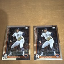 Topps Chrome 2025 Chris Paddack Detroit Tigers MLB 2 Card Lot USC10