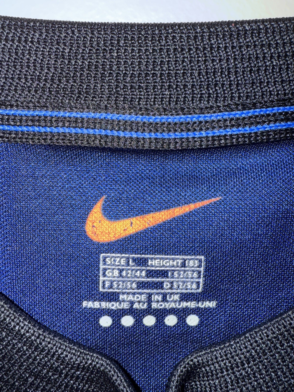 Vintage 1999-2000 Nike Inter Milan Ronaldo Home Soccer Jersey made In uk size L  thumbnail 3