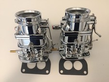 New Pair Ford Flathead Carbs 2 Super 97 Chrome Finish 2-bbl Primary New Pair Ford Flathead Carbs 2 Super 97 Chrome Finish 2-bbl Primary