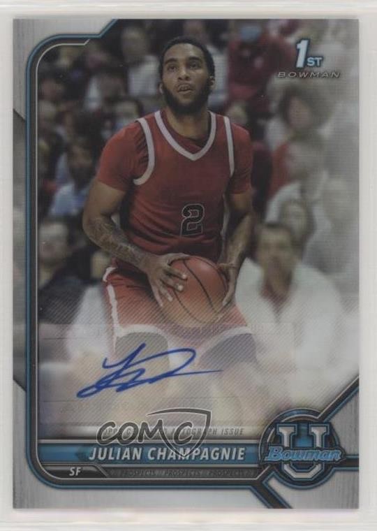 2021-22 Bowman U Chrome Prospect Refractor Julian Champagnie #BCPA-JC Auto 05fj