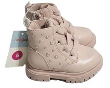 Cat  Jack Toddler Girls Size 5 Blush Amaya Lace-up Combat Boots Zipper Closure