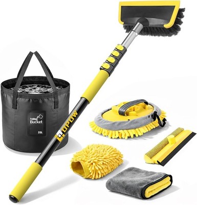 RV Truck Car Wash Kit 144 Pole Bucket Mop Brush Sponge