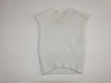 Maeve by Anthropologie Women's Shrunken Sweater Vest Small Cream White Pullover