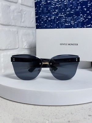 Gentle Moster FLATBA 8194 Cat-Eye Frameless Sunglasses for Women Black/Gray Lens