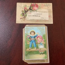 2 Vintage Victorian Trade Card And A Promotional Advertisement See Description