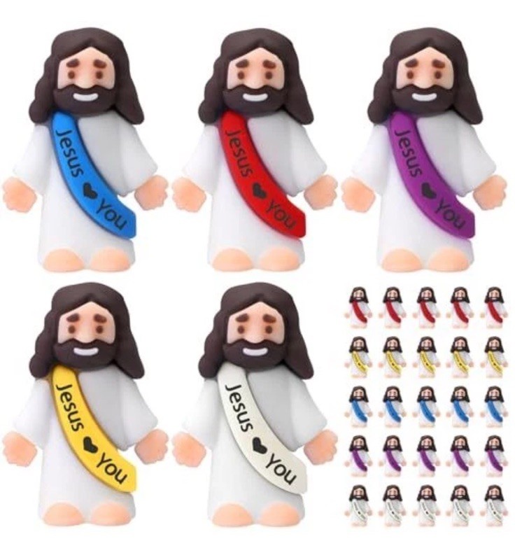 100 Pcs Mini Jesus Figures Jesus Loves You Original Design Jesus Toys Little Jes