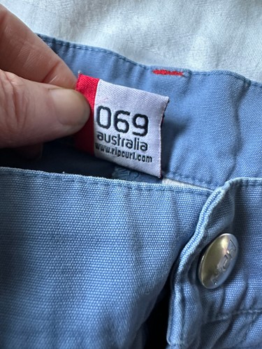 Rip Curl Girl blue cotton shorts waist 17" inseam 5" fits UK 12 - Picture 6 of 10