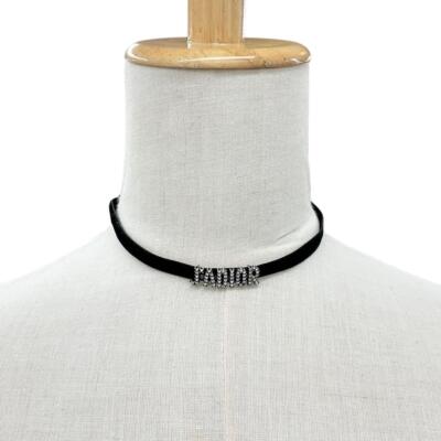 Dior|JEWERLY (N1971HOMMT 000) Christian Dior J'ADIOR Velor Rhinestone Logotype Choker