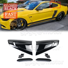 For Ford Mustang 15-2023 V3 Glossy Black Side Window Quarter Scoop Louver Cover