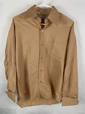 New Vintage 50s 60s Shirt Sanforized Light Brown Permanent Press KMART 15 1/2