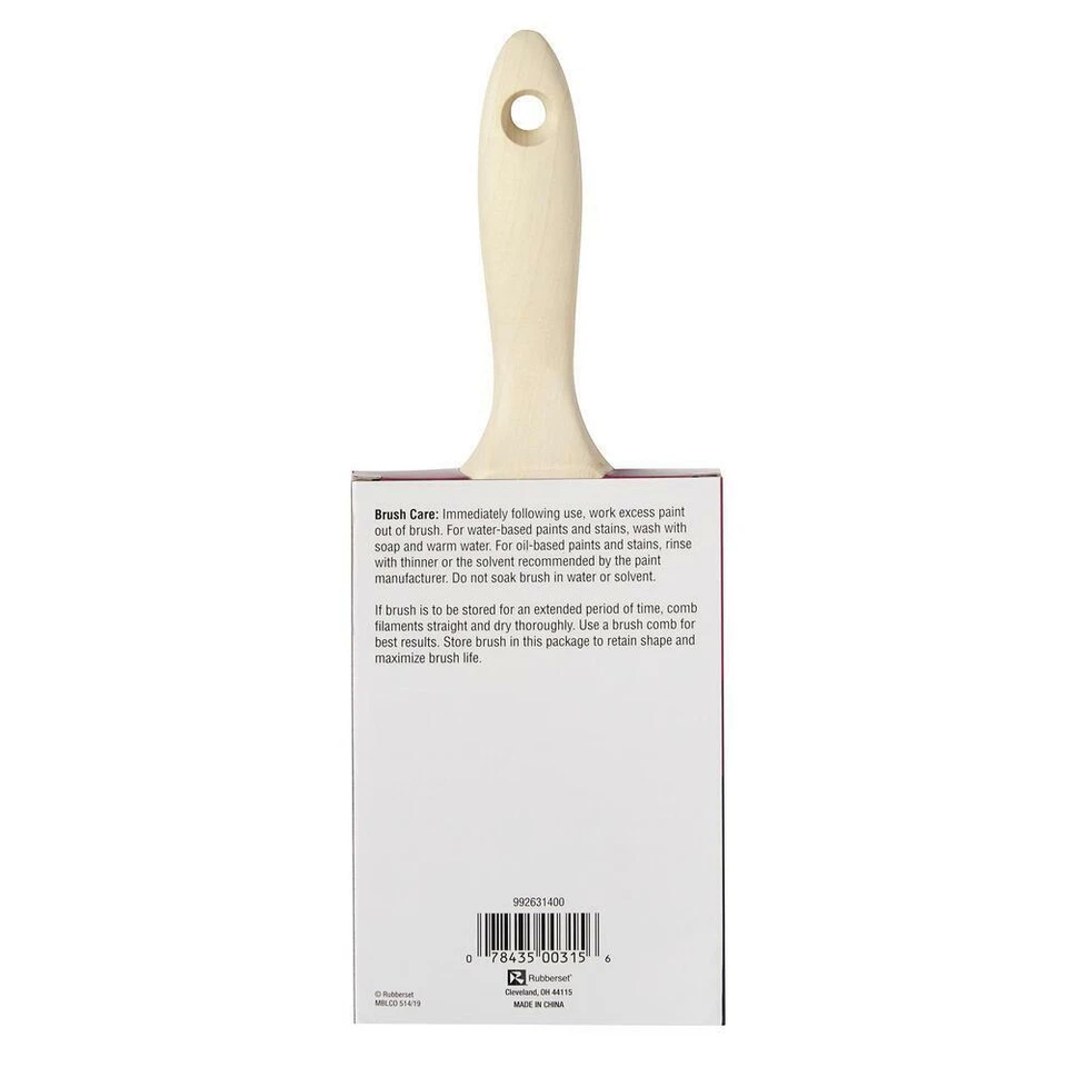 Cepillo de recorte de 4" 100 % poliéster para todo uso de pintura látex y aceite grado de contratista profesional Foto 2 de 4