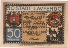 1920 Germany LAVFEN 50 Phennig Banknote / Notgeld