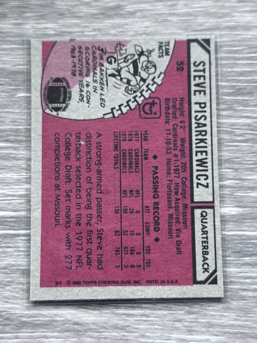 52 Steve Pisarkiewicz Rookie St. Louis Cardinals 1980 Topps | eBay