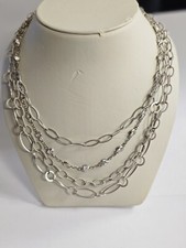 Silpada Sterling Silver CZ Suede Cord 28 Long Necklace N2302 Multi Strand