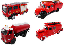 Lot de 4 Camions de Pompiers Magirus Renault Ford 1:43 Salvat Miniature LP25