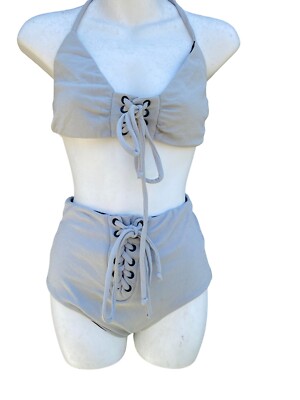 So De Mel Bathing Suit two Piece Large high waisted Brazil Brazilian lace up