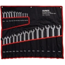 Sunex 9917MPRA 25 Pc Metric Full Polish V-groove Combo Wrench Set