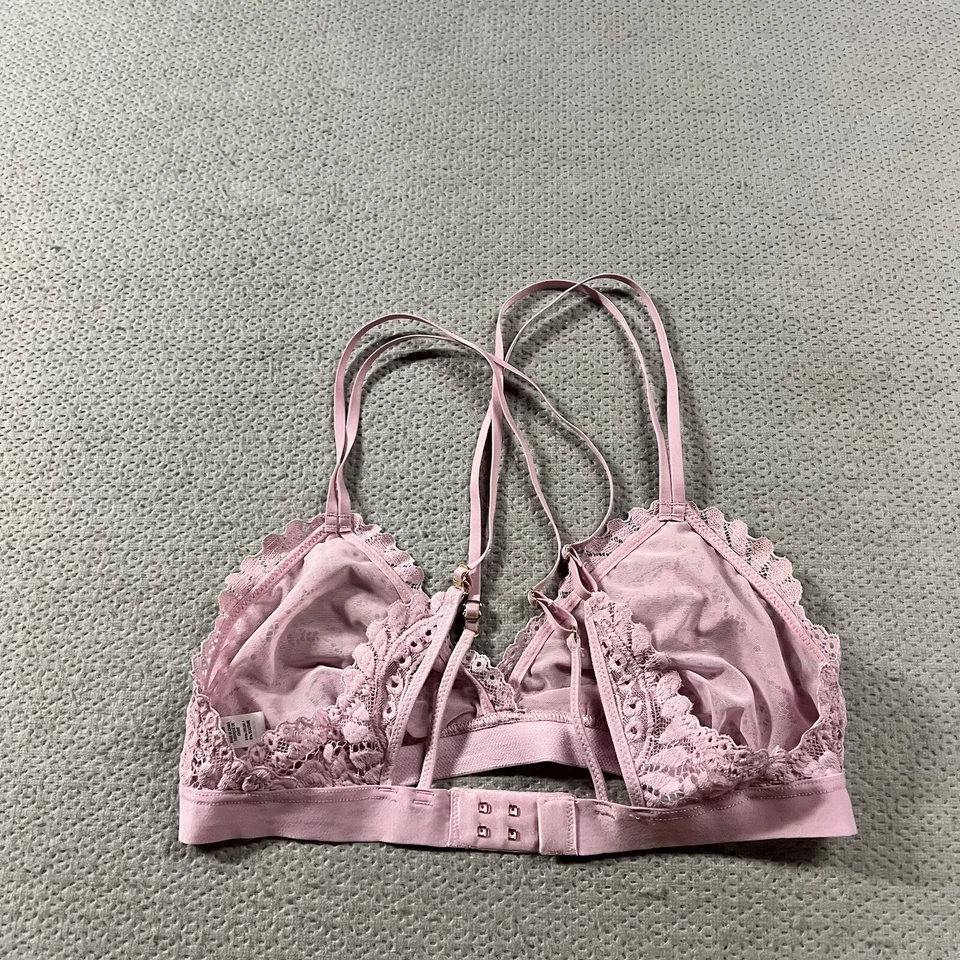 Bralette triángulo de encaje púrpura lavanda rosa Aerie talla pequeña usado en excelente estado Foto 3 de 4