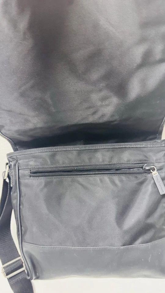 Vintage Polo Sport Ralph Lauren Mens Black Adjustable Strap Snap Messenger Bag S - Imagem 4 de 4