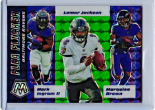 Lamar Jackson 2020 Panini Mosaic Flea Flicker Green Mosaic Prizm #FF2 Ravens