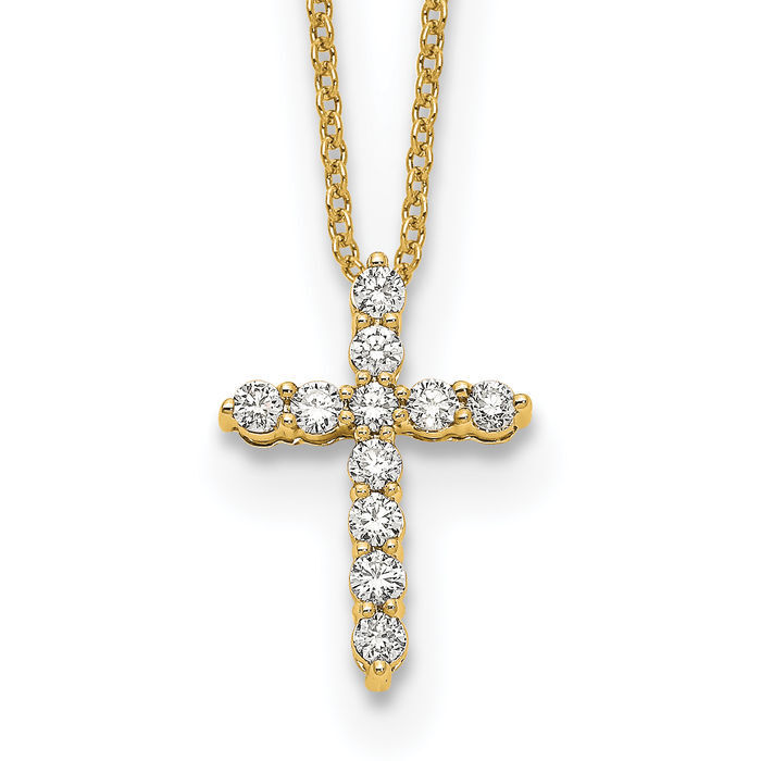 【HYERES LOR】24FW★ Essence Lab Diamond Cross Necklace 14K HYERES LOR】24FW☆ Essence Lab Diamond Cross Necklace 14K