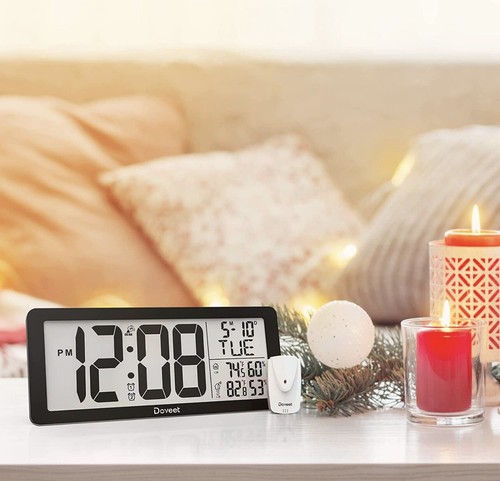 DOVEET Atomic Clock Digital Clock Large Display,Auto Set Wall Clock - Picture 2 of 6