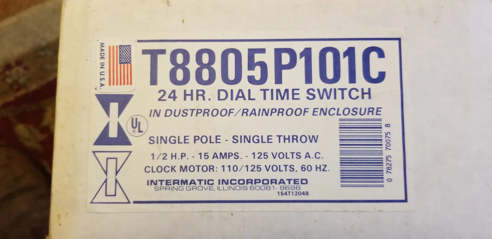 Intermatic T8805P101C 125-Volt Mechanical Cycle and Irrigation Timer