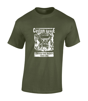 CUSTOM MOTORRAD GARAGE HERREN T SHIRT MOTORRAD DESIGN BIKER CHOPPER TOP