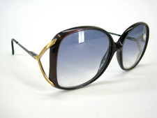 Vintage Sferosol Made in Italy Blackwine Gold Lavender Lense Sunglasses