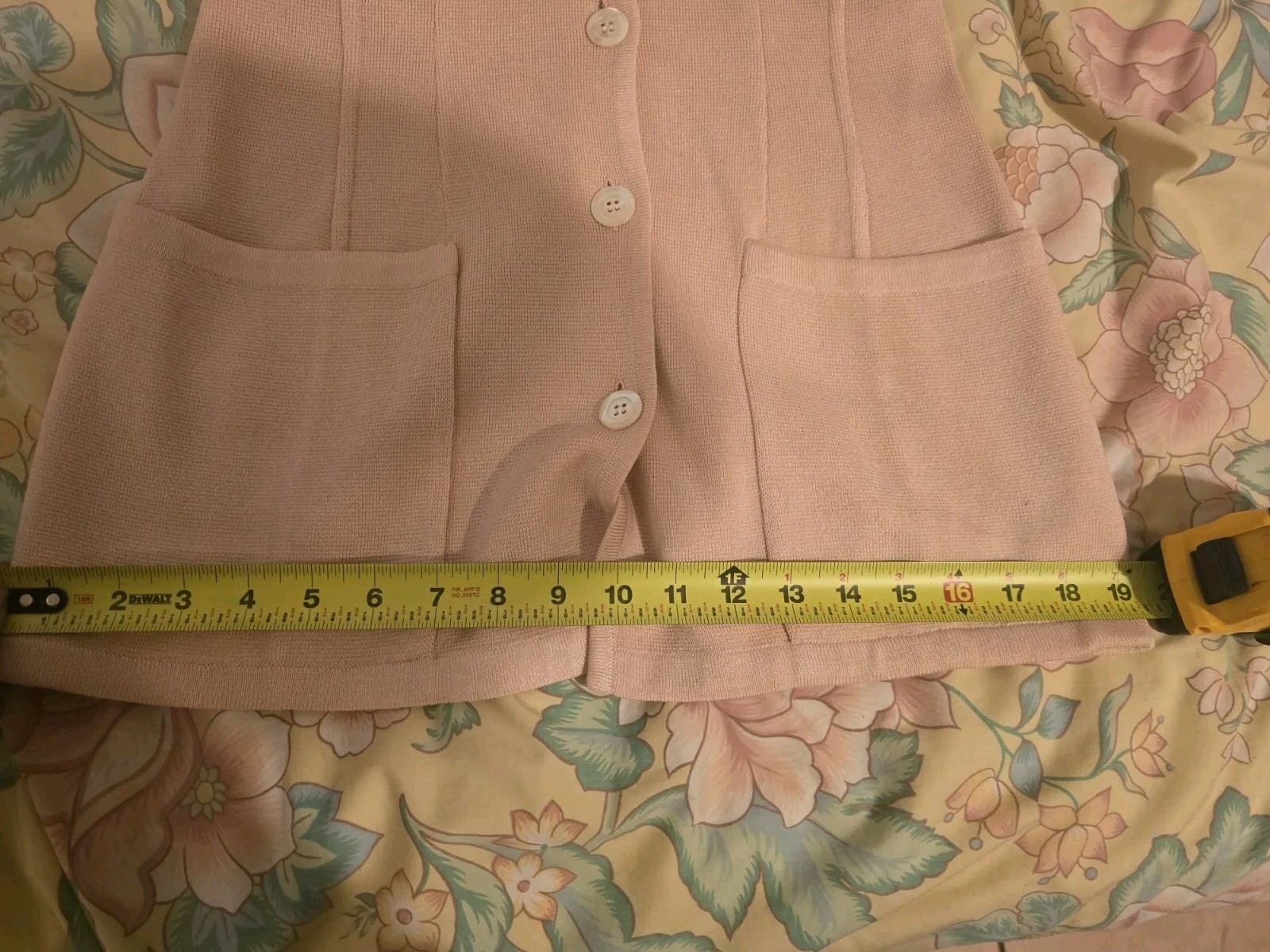 angelo tarlazzi Paris Cardigan Duster Small Soft Peach Color Vintage Dry Clean