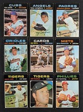 1971 Topps Baseball Lot 9 Cards Ron Santo Jim Bunning Norm Cash