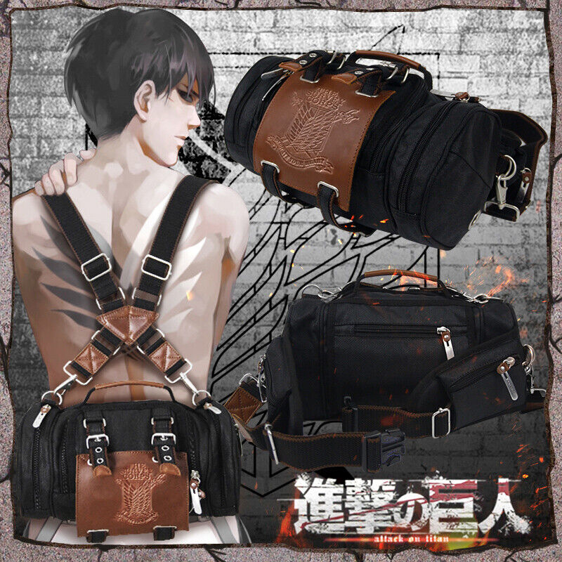 Anime Attack on Titan Backpack Rucksack Survey Corps Cosplay Crossbody Handbag