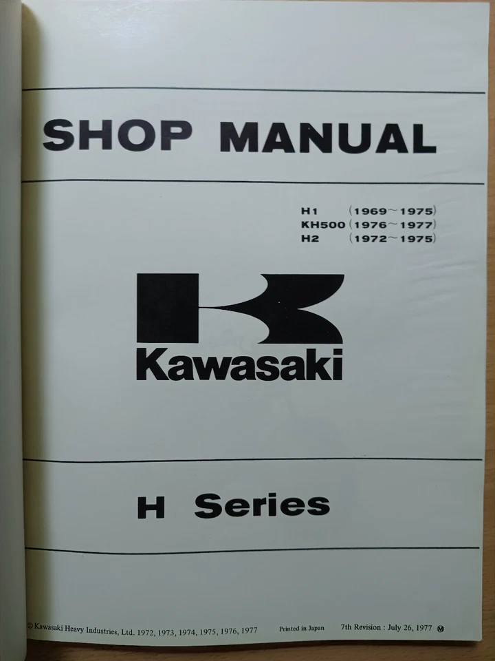 KAWASAKI  H1, KH500, H2 Tripple 1969-77  ORIGINAL Shop Manual, Werkstatthandbuch - Bild 2 von 4