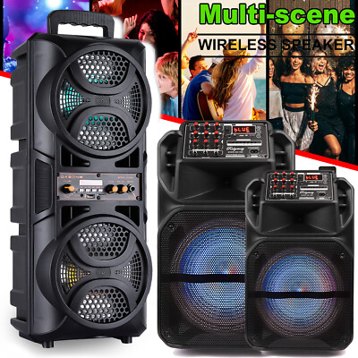 9000W Portable Sub Woofer Bluetooth Speaker Heavy Bass Sound System Party AUX FM