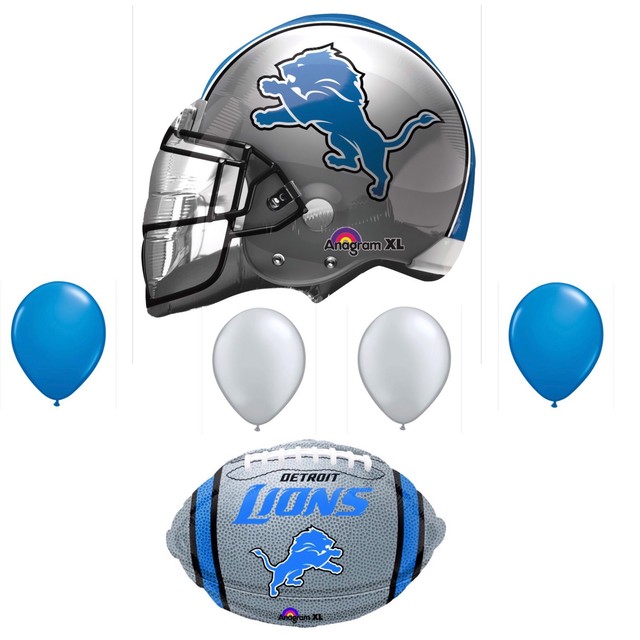 Detroit Lions 6 Piece Balloon Bouquet Birthday Party Decorations
