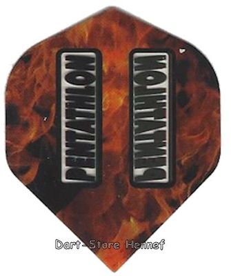 6 Dart Flights New Pentathlon STANDARD ''FLAME''