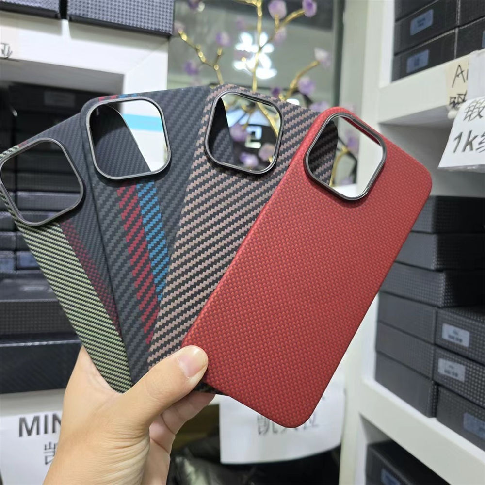 Real Carbon Fiber Aramid Case For iPhone 16 16Pro 16 Pro Max Magsafe Back Cover