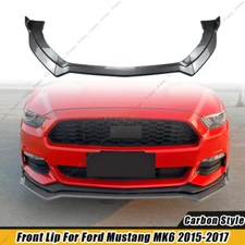FRONT BUMPER LIP SPOILER SPLITTER FOR FORD MUSTANG 2015-2017 BUMPER CARBON LOOK
